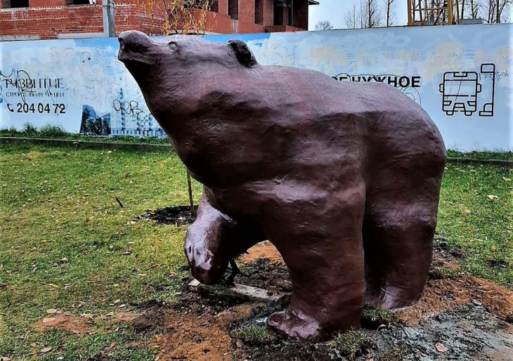 В Перми скульптуру медведя создали при помощи лазерной резки