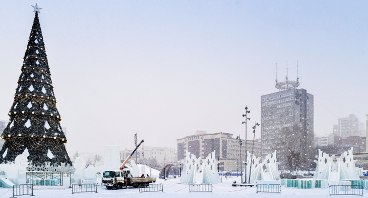18 января Ледовый городок Перми на эспланаде не работает