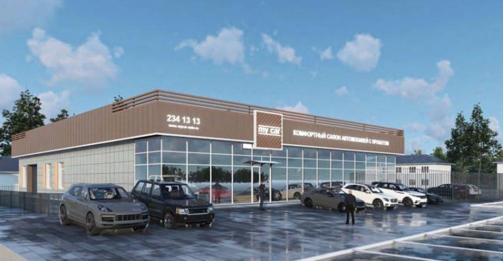 Торговые павильоны на шоссе Космонавтов изменят цвет фасадов